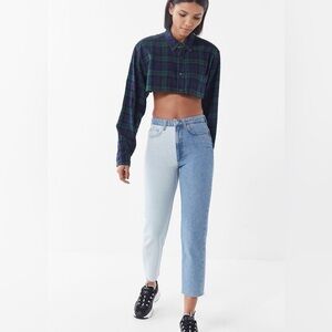 BDG | Urban Outfitters Pax Two-Tone High-Rise Jeans Light Blue & Medium Blue 25